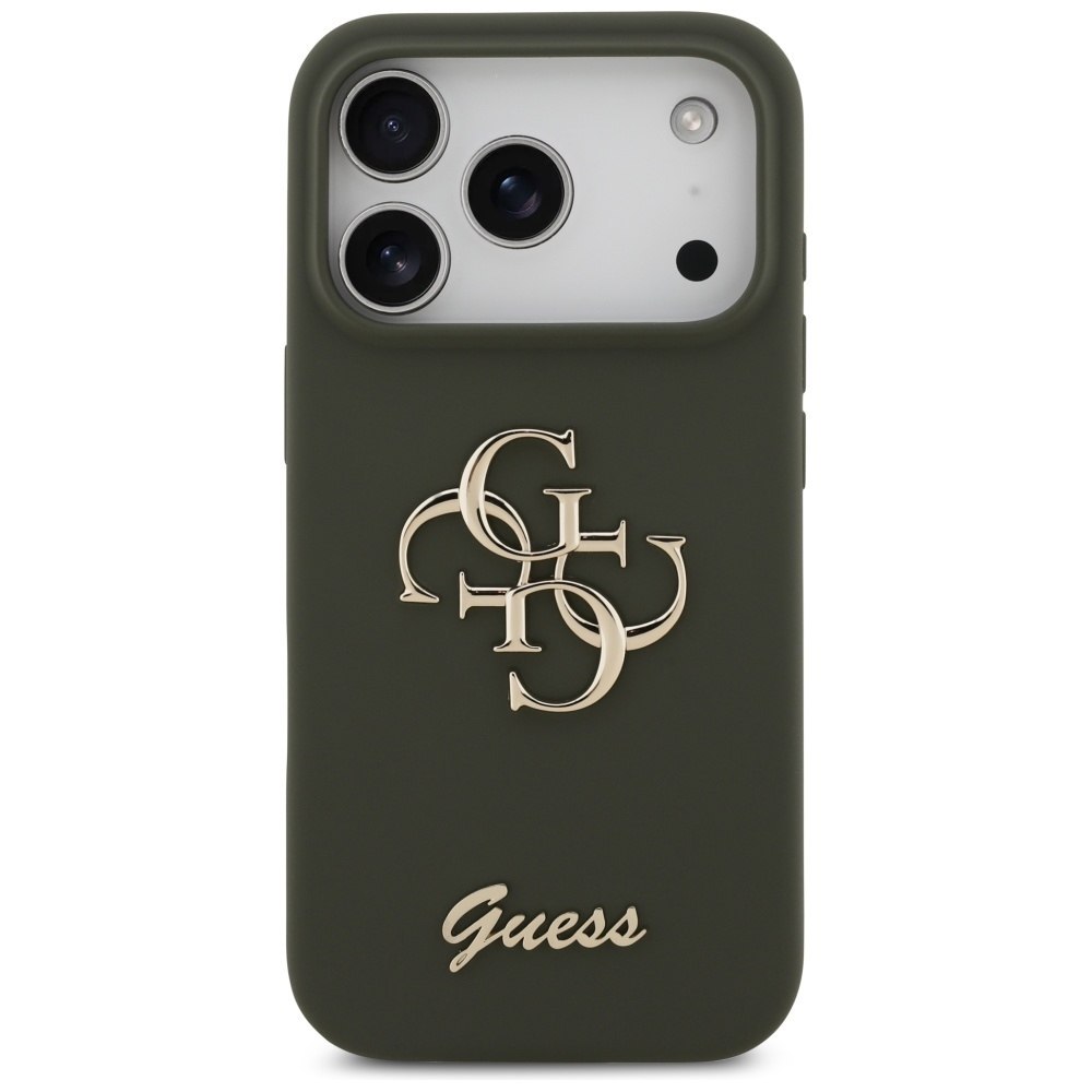 Etui Guess Silicone Big 4G Script do iPhone 17 Pro Max khaki